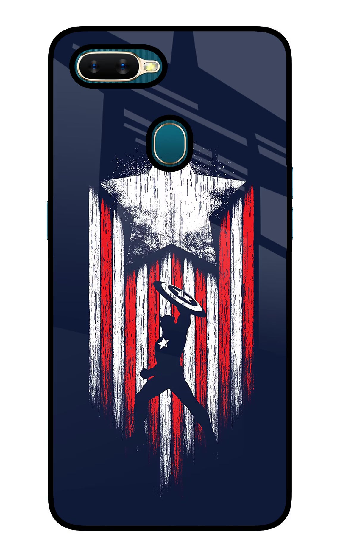 Captain America Marvel Art Oppo A7/A5s/A12 Glass Case Back Cover by Casekaro