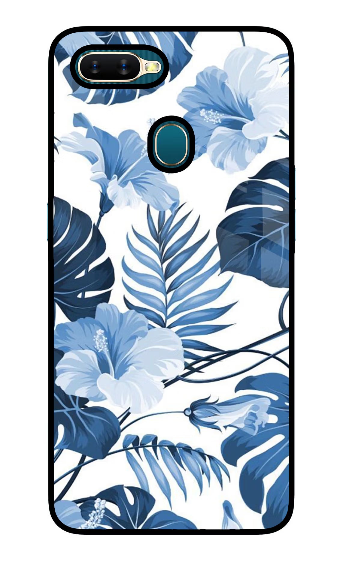 Fabric Art Oppo A7/A5s/A12 Glass Case Back Cover by Casekaro