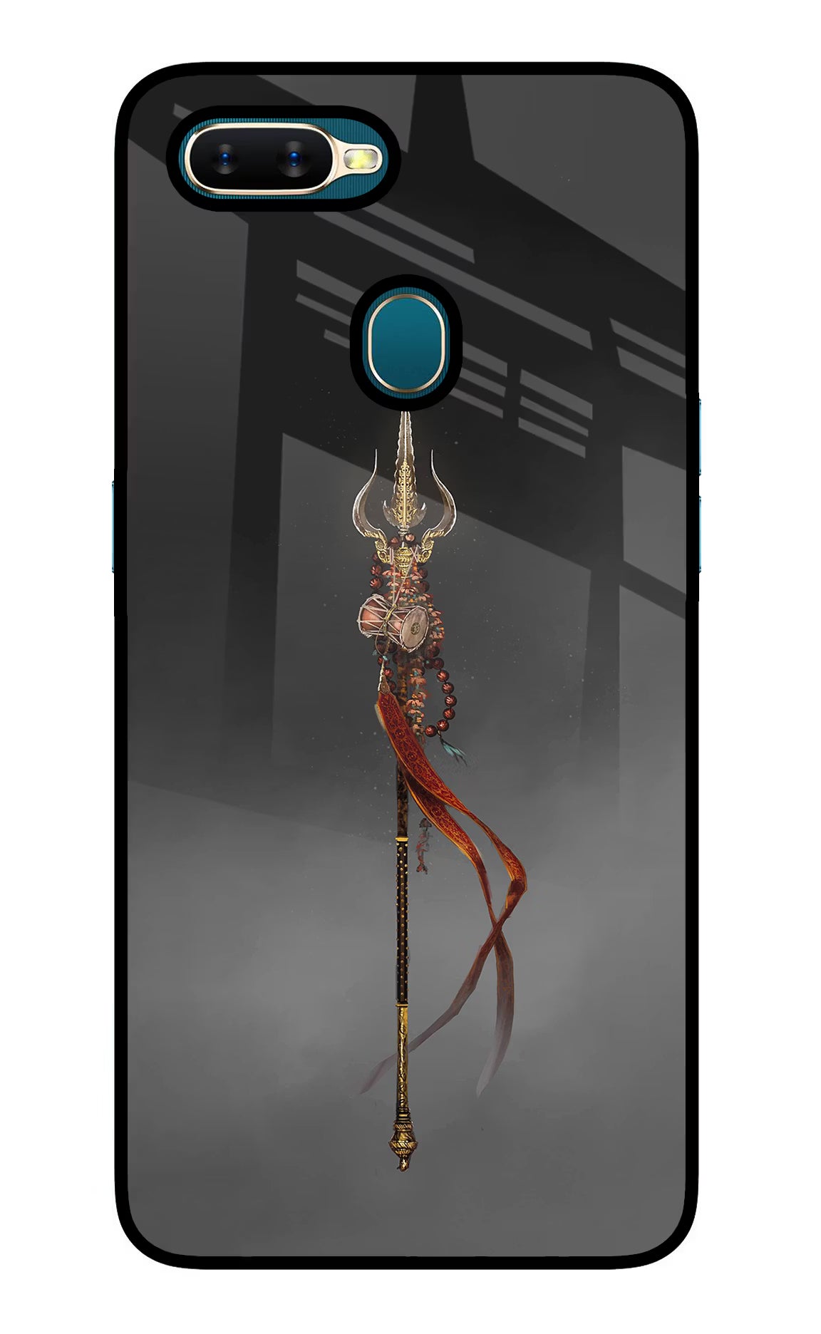 Shiv Trishul Oppo A7/A5s/A12 Glass Case Back Cover by Casekaro