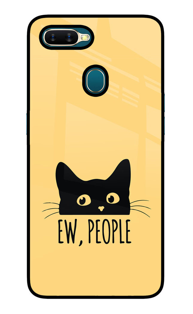 Ew People Catitude Oppo A7/A5s/A12 Glass Case Back Cover by Casekaro