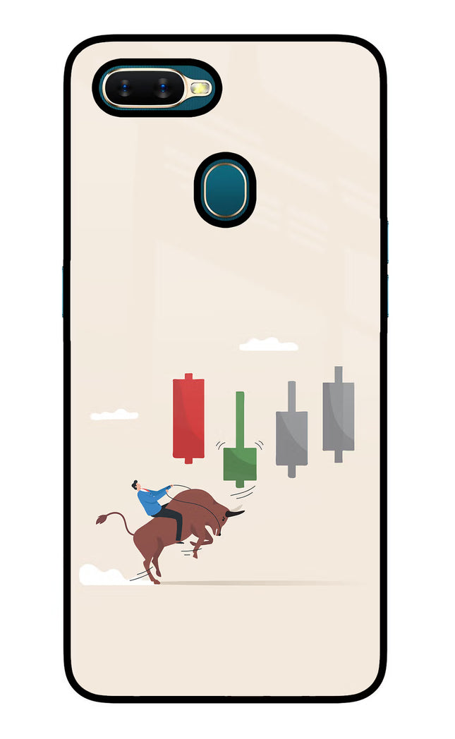 Bull Trading Momentum Oppo A7/A5s/A12 Glass Case Back Cover by Casekaro