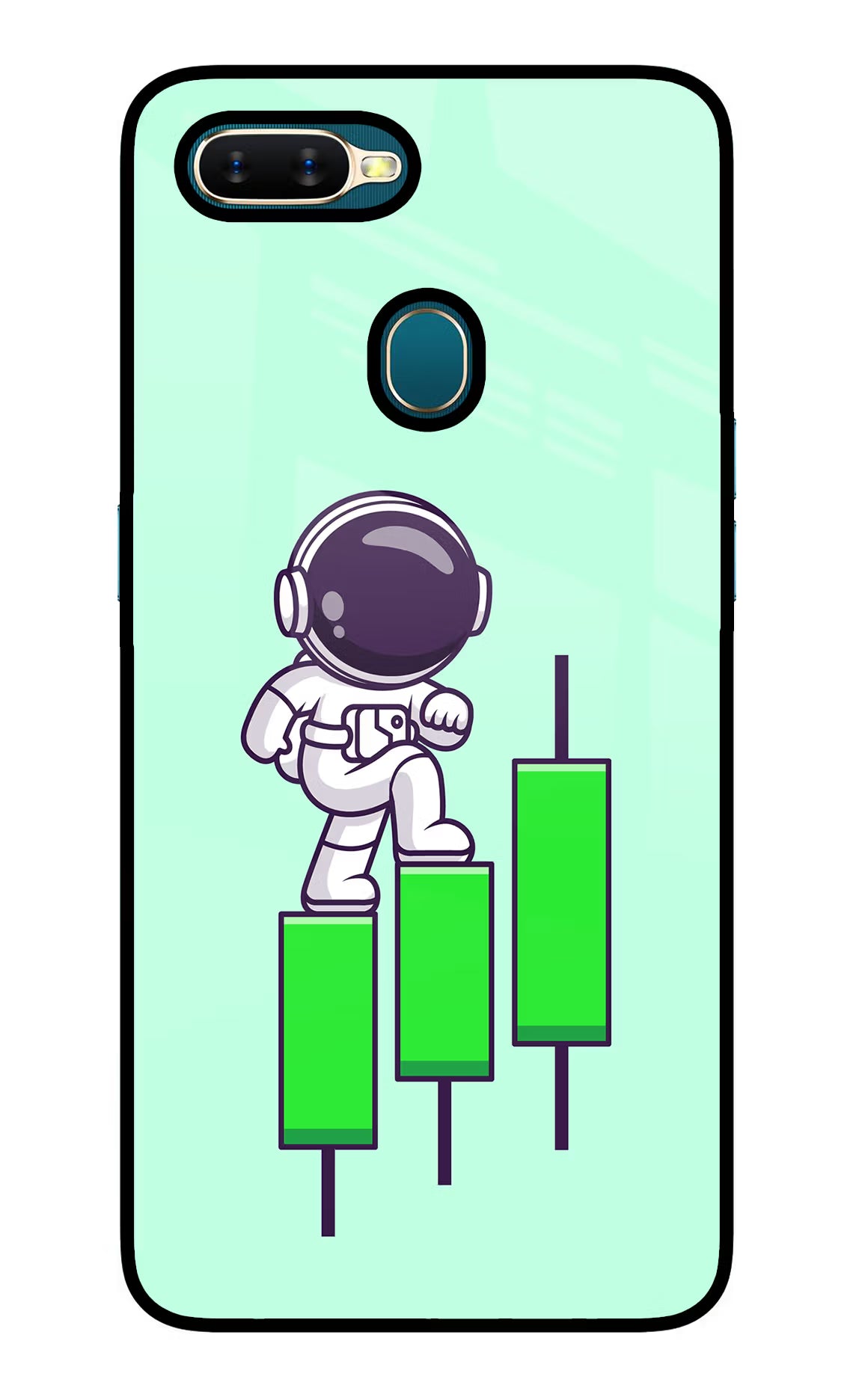 Astronaut Trader Oppo A7/A5s/A12 Glass Case