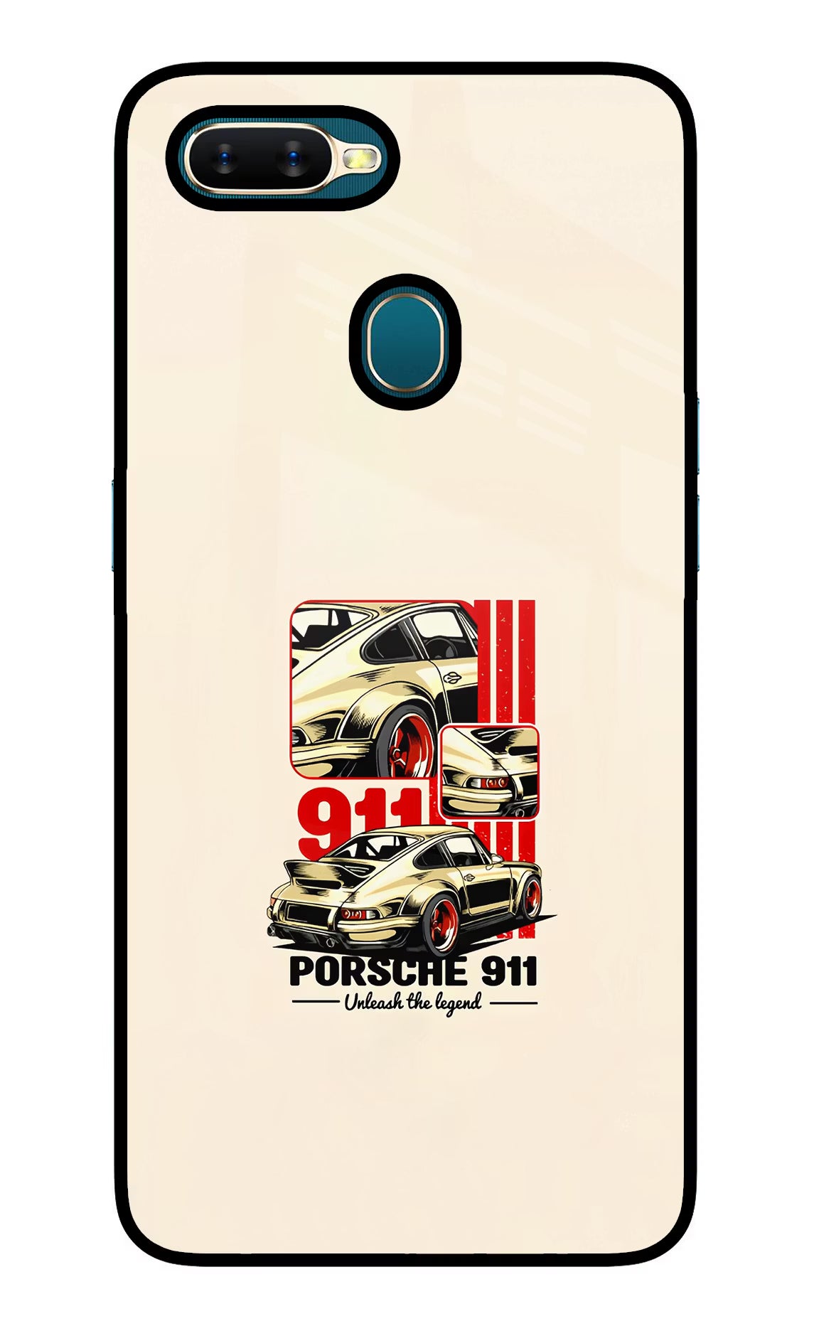 Classic Porsche 911 Oppo A7/A5s/A12 Glass Case Back Cover by Casekaro