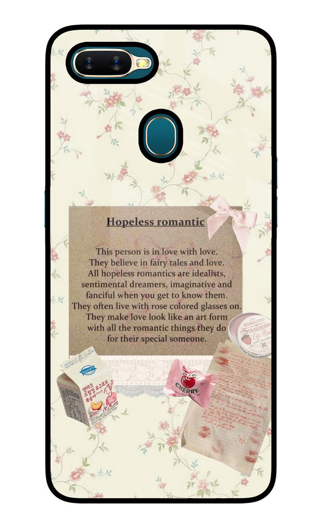 Hopeless Romantic Oppo A7/A5s/A12 Glass Case Back Cover by Casekaro