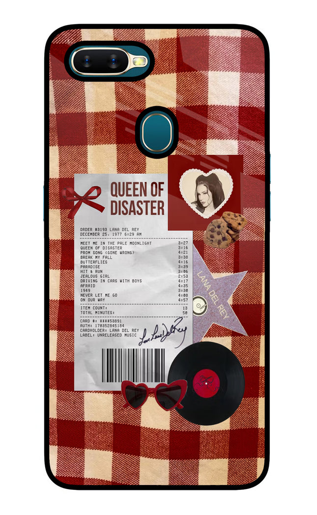 Queen of Disaster Oppo A7/A5s/A12 Glass Case Back Cover by Casekaro