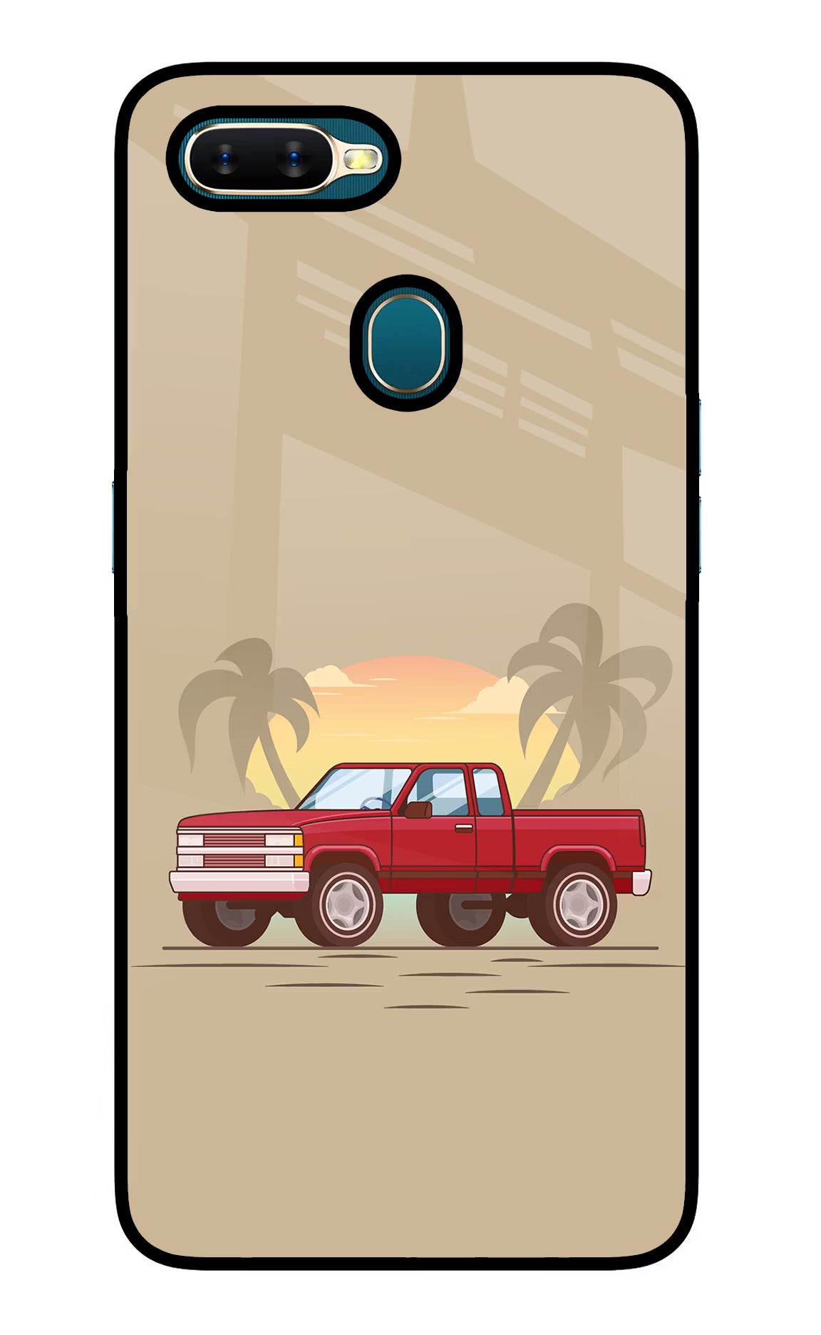 Desert Classic Drive Oppo A7/A5s/A12 Glass Case