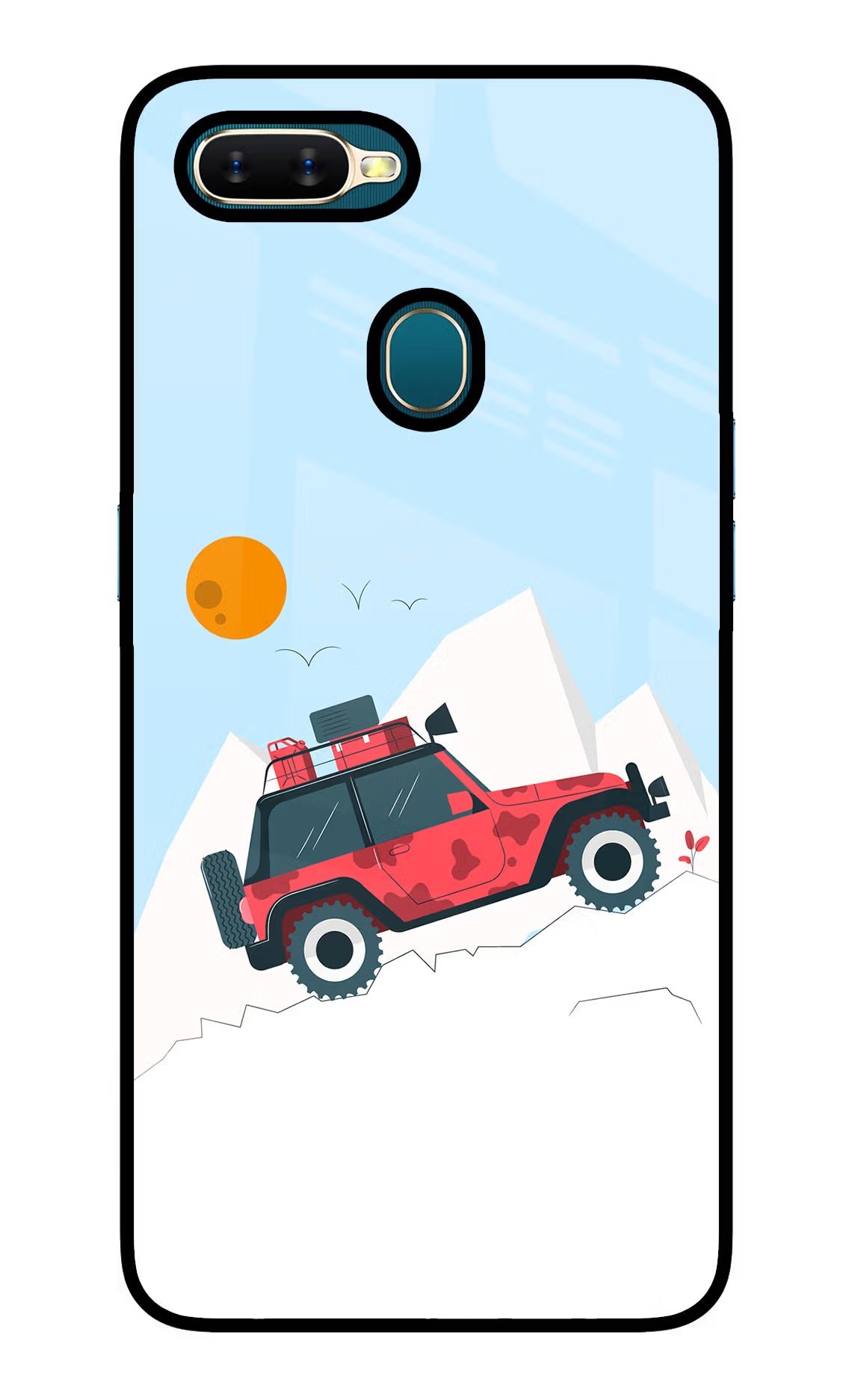 Mountain Trail Beast Oppo A7/A5s/A12 Glass Case Back Cover by Casekaro