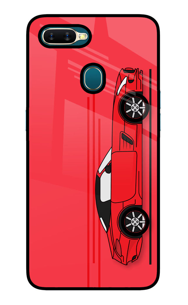 Red Velocity Oppo A7/A5s/A12 Glass Case Back Cover by Casekaro