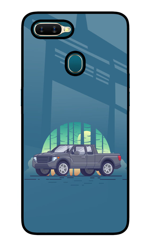Retro Garage Vibe Oppo A7/A5s/A12 Glass Case Back Cover by Casekaro
