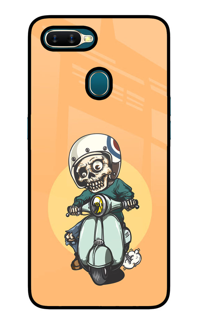 Undead Biker Oppo A7/A5s/A12 Glass Case Back Cover by Casekaro