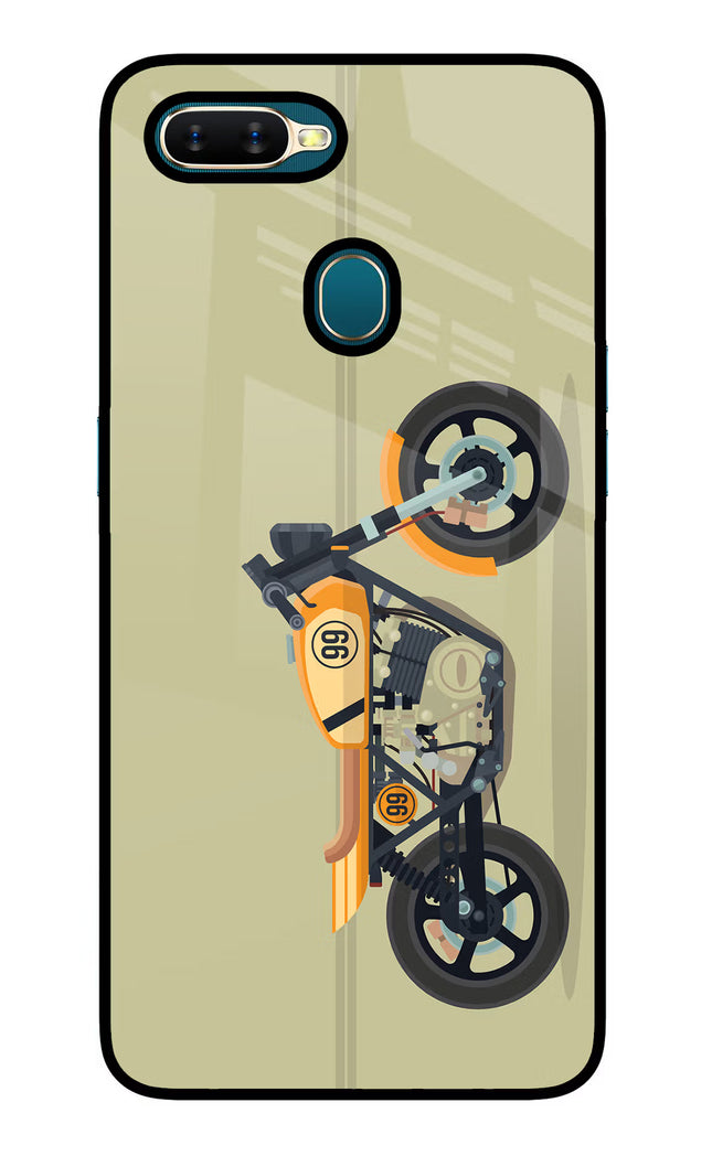 Vertical Speedster Oppo A7/A5s/A12 Glass Case Back Cover by Casekaro