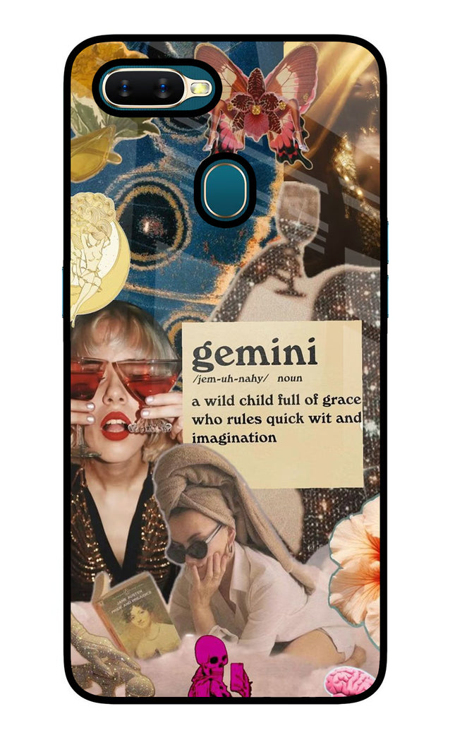 Gemini Zodiac Oppo A7/A5s/A12 Glass Case Back Cover by Casekaro
