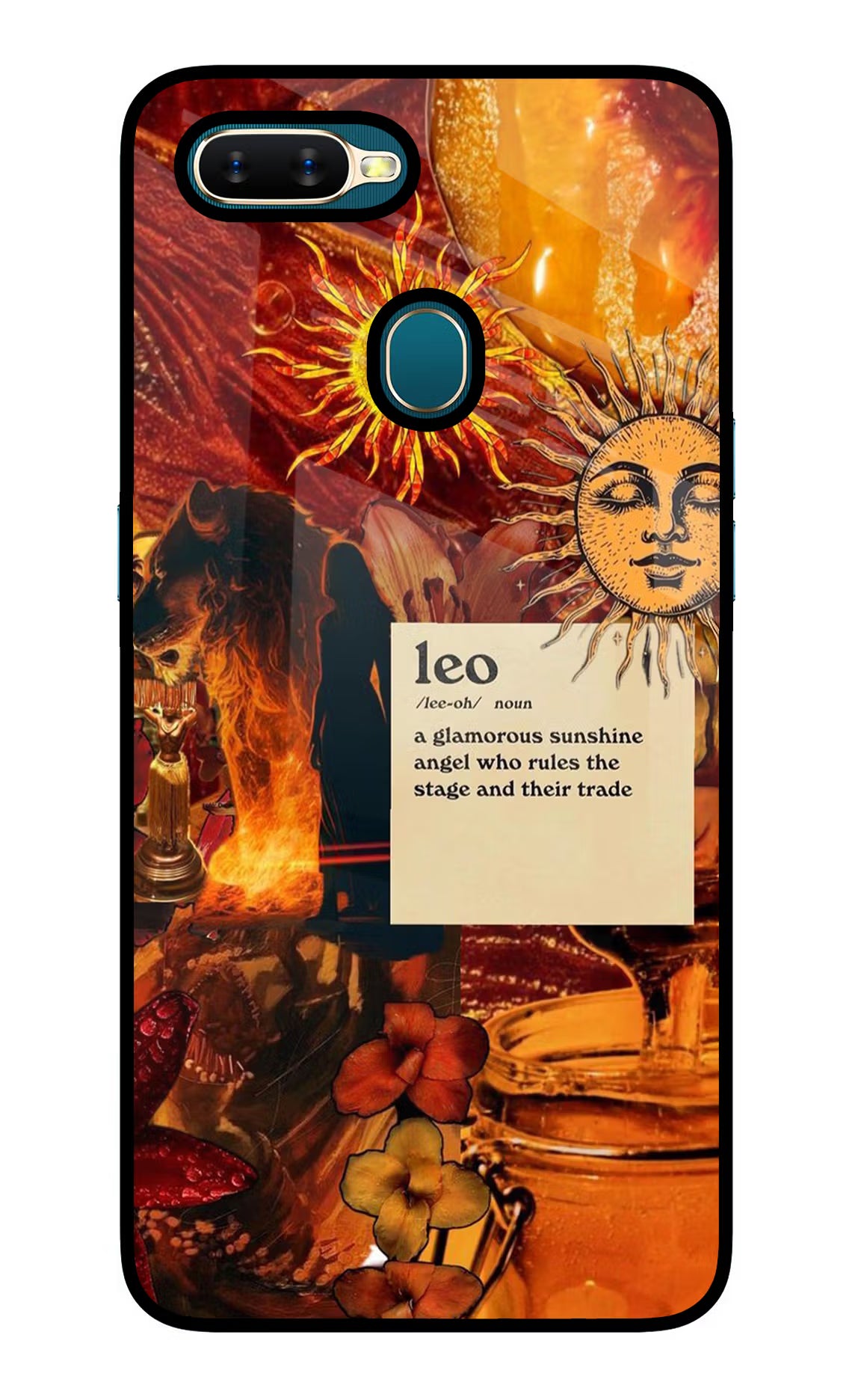 Leo Zodiac Oppo A7/A5s/A12 Glass Case