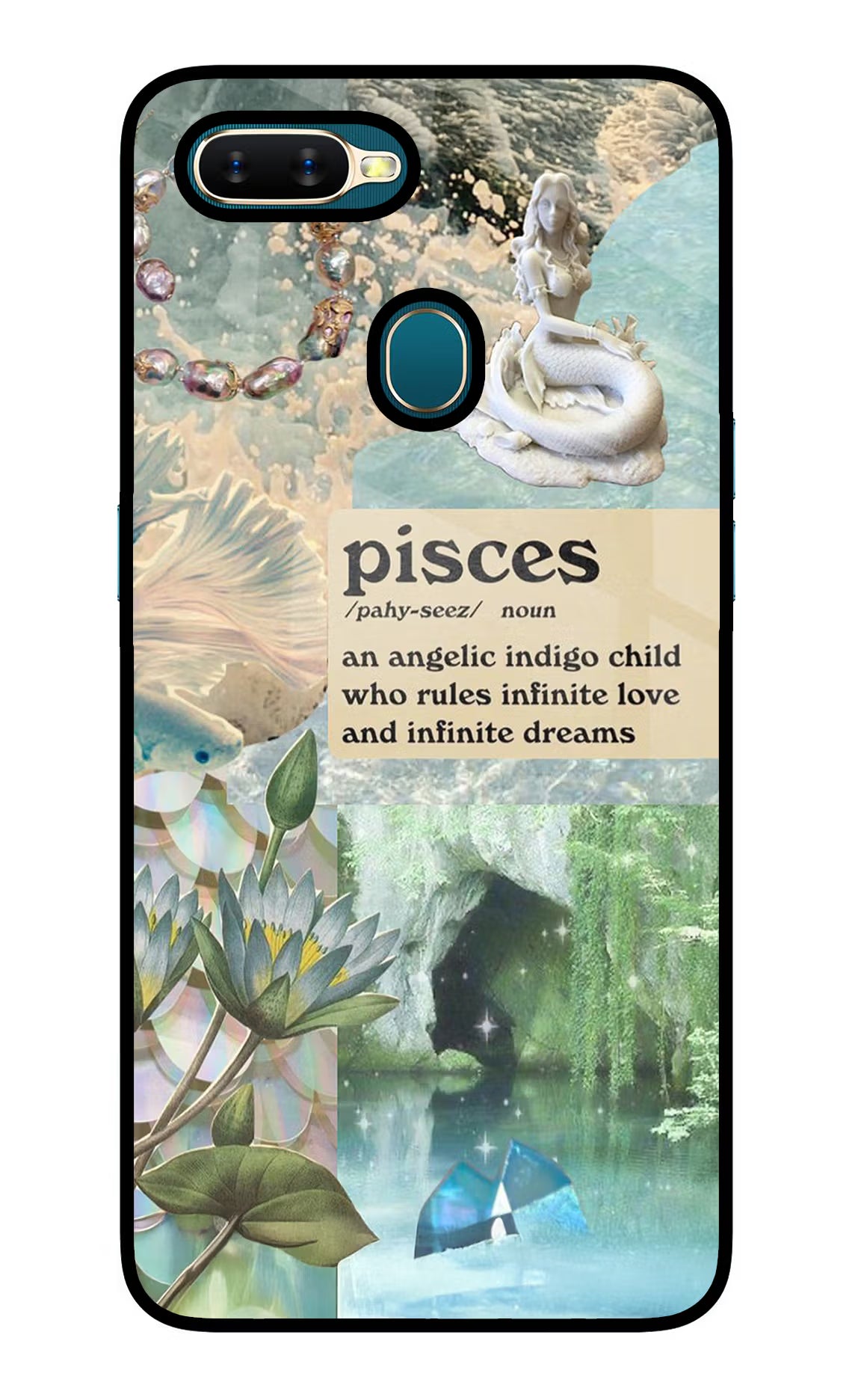 Pisces Zodiac Oppo A7/A5s/A12 Glass Case