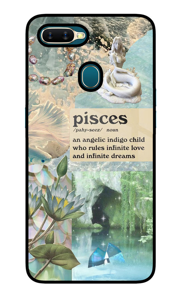 Pisces Zodiac Oppo A7/A5s/A12 Glass Case Back Cover by Casekaro