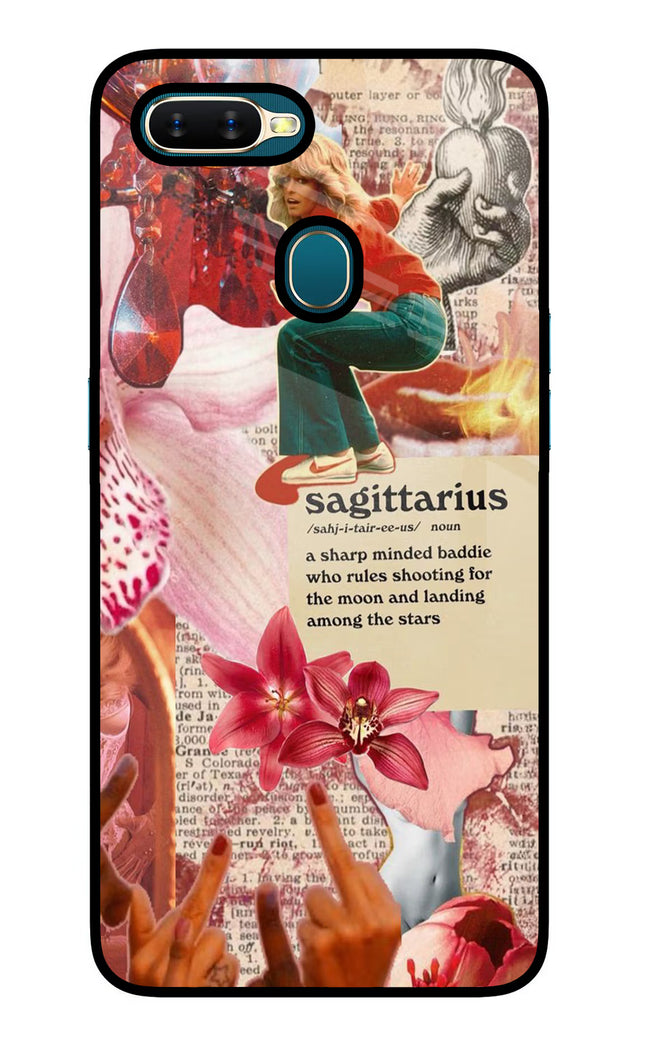 Sagittarius Zodiac Oppo A7/A5s/A12 Glass Case Back Cover by Casekaro