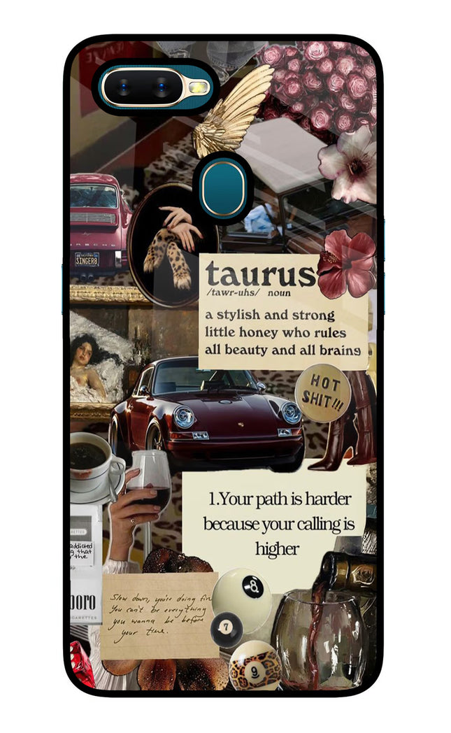Taurus Zodiac Oppo A7/A5s/A12 Glass Case Back Cover by Casekaro