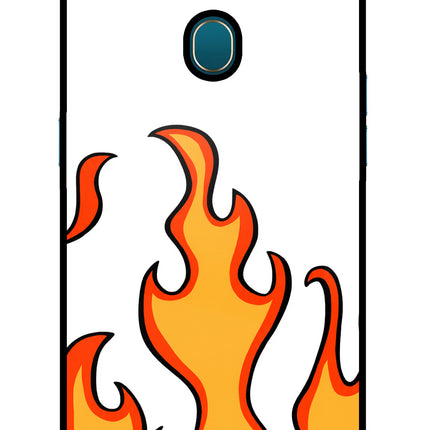 Fired Up – White Oppo A7/A5s/A12 Glass Case Back Cover by Casekaro