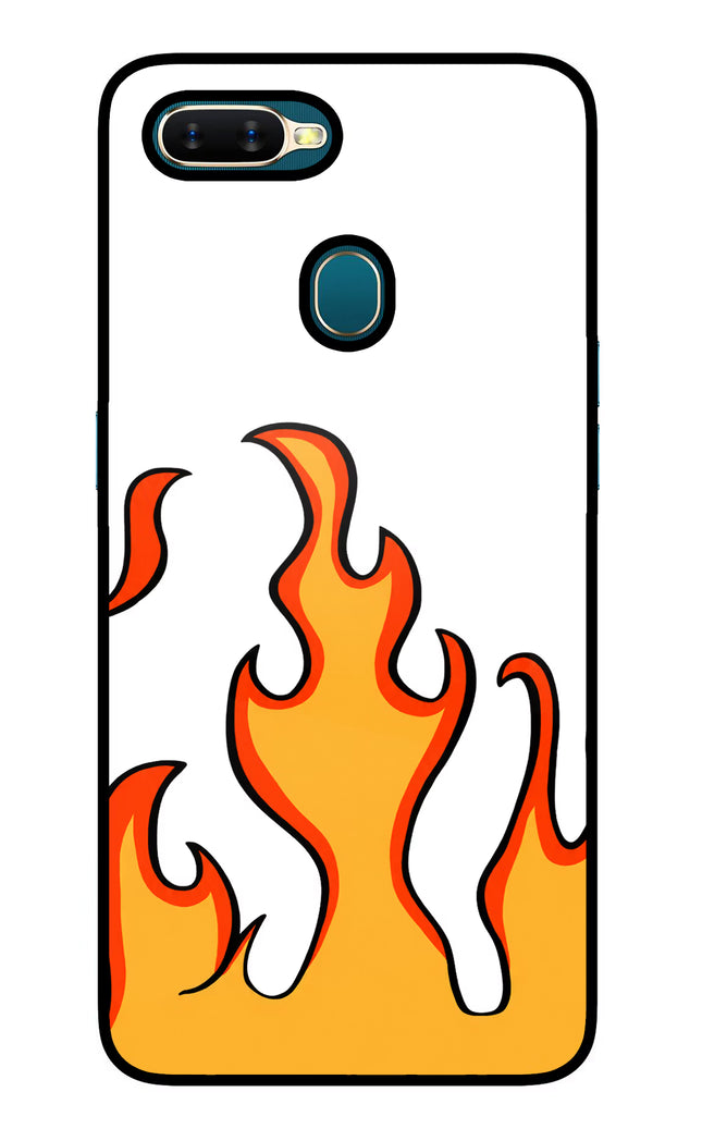 Fired Up – White Oppo A7/A5s/A12 Glass Case Back Cover by Casekaro