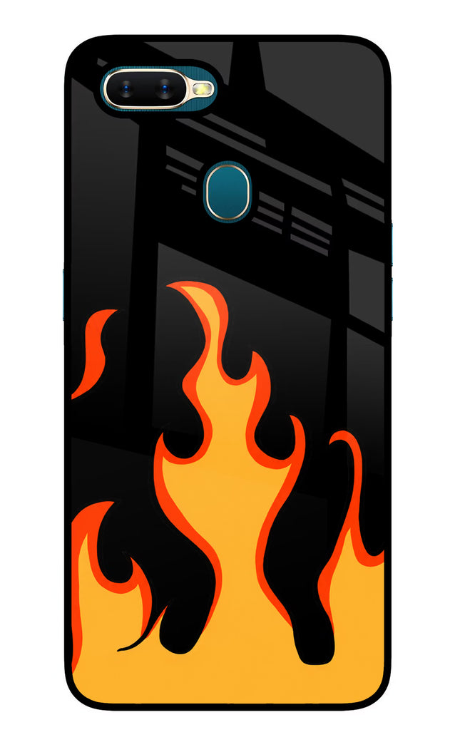 Fired Up – Black Oppo A7/A5s/A12 Glass Case Back Cover by Casekaro