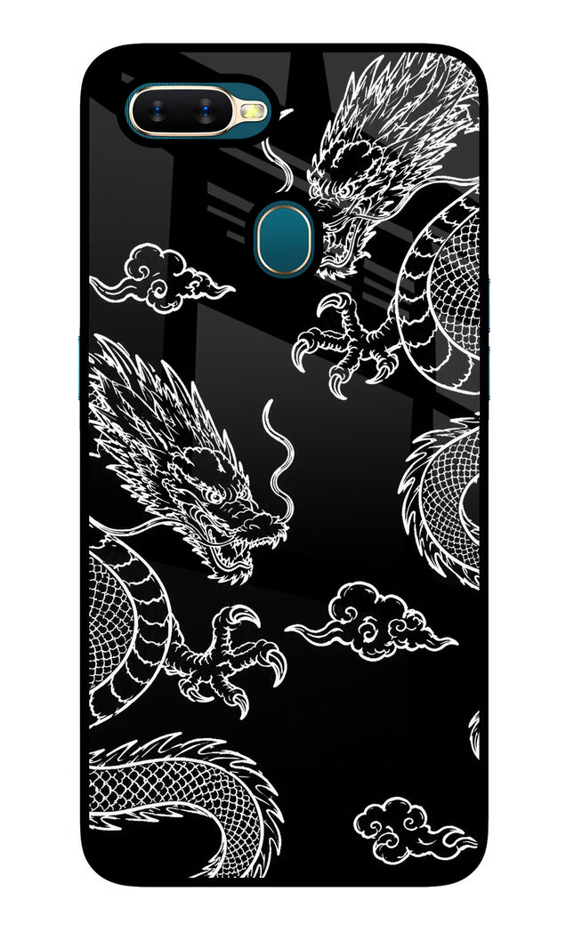 Twin Dragons Oppo A7/A5s/A12 Glass Case Back Cover by Casekaro