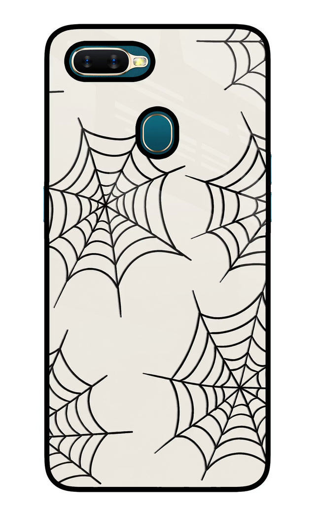 Spider Web Oppo A7/A5s/A12 Glass Case Back Cover by Casekaro