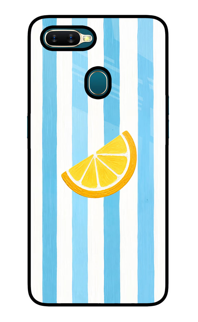Summer Lemon Oppo A7/A5s/A12 Glass Case Back Cover by Casekaro