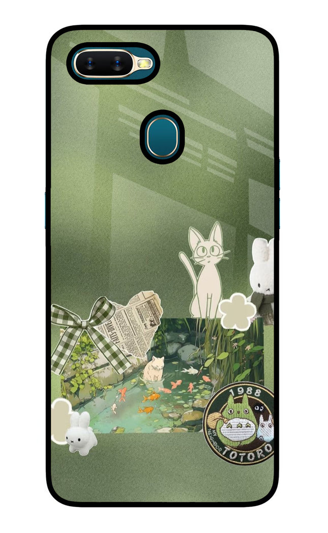 Aesthetic anime Oppo A7/A5s/A12 Glass Case Back Cover by Casekaro