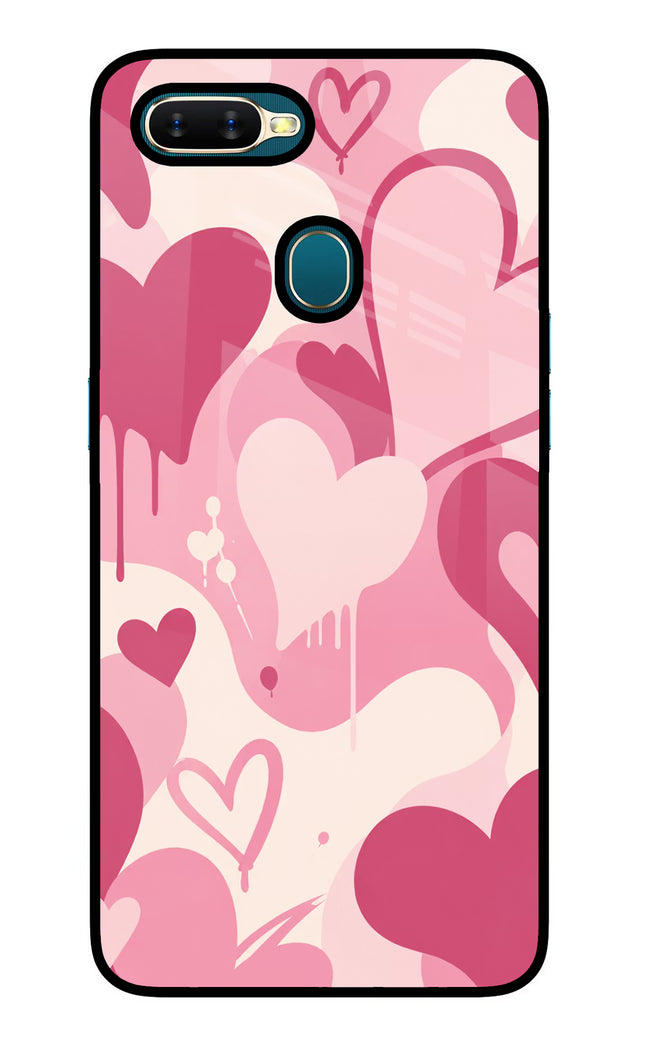 Hearty case Oppo A7/A5s/A12 Glass Case Back Cover by Casekaro