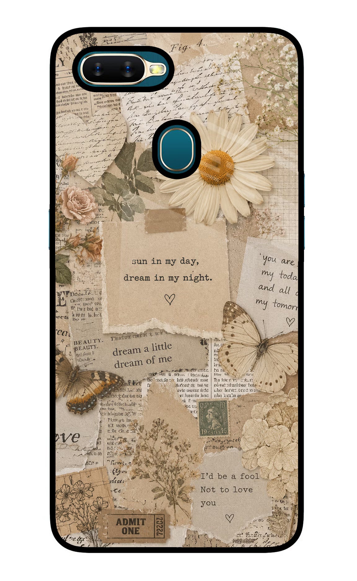 Vintage case Oppo A7/A5s/A12 Glass Case