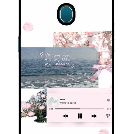 Wave to earth Oppo A7/A5s/A12 Glass Case Back Cover by Casekaro