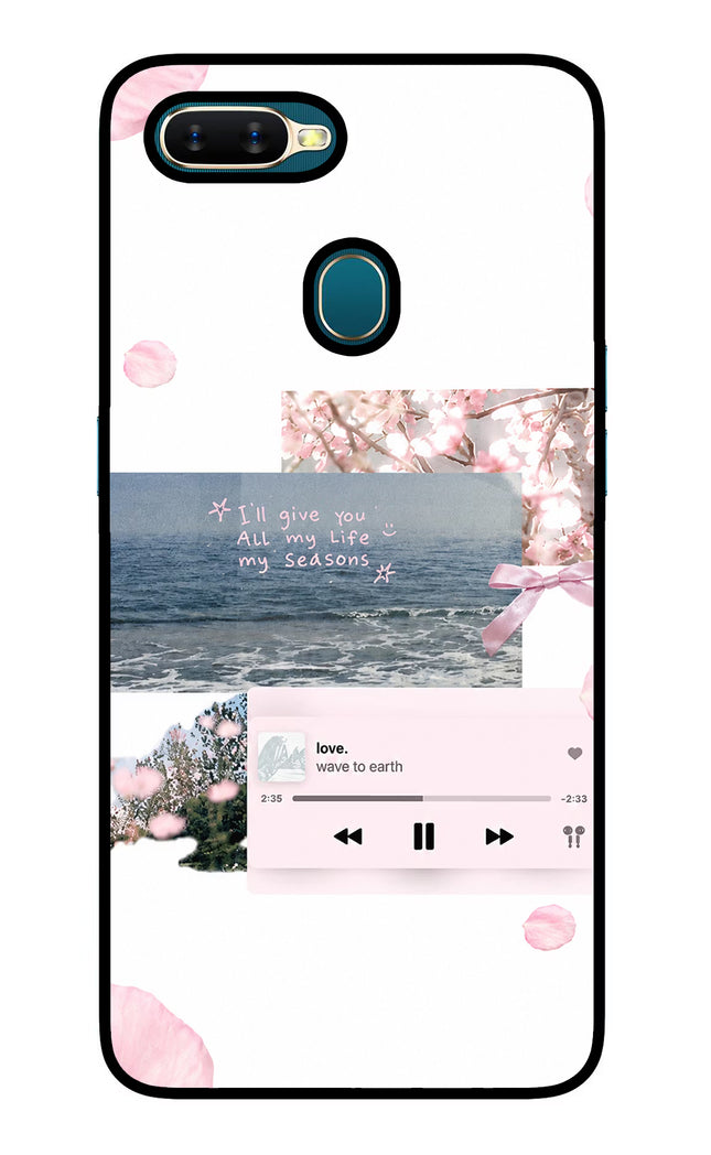 Wave to earth Oppo A7/A5s/A12 Glass Case Back Cover by Casekaro