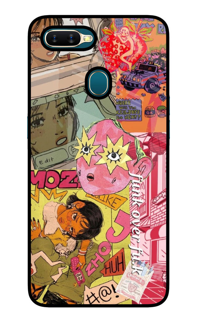 Funkover Oppo A7/A5s/A12 Glass Case Back Cover by Casekaro