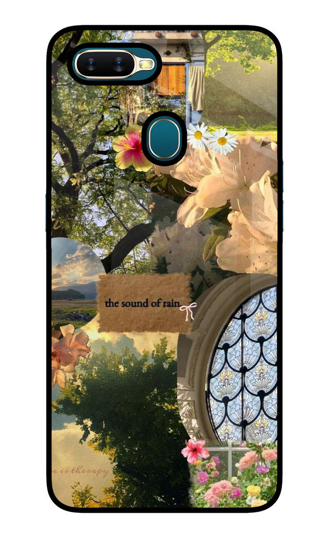 Rain Oppo A7/A5s/A12 Glass Case Back Cover by Casekaro