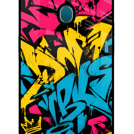 Graffiti Vibe Oppo A7/A5s/A12 Glass Case Back Cover by Casekaro