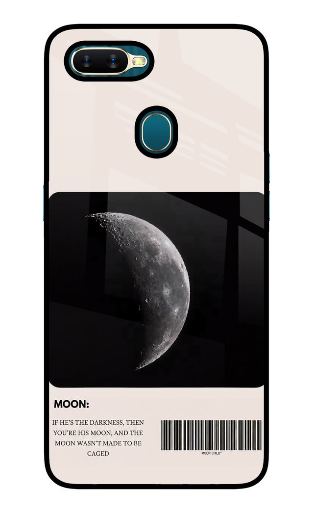 Moon Phase Oppo A7/A5s/A12 Glass Case Back Cover by Casekaro