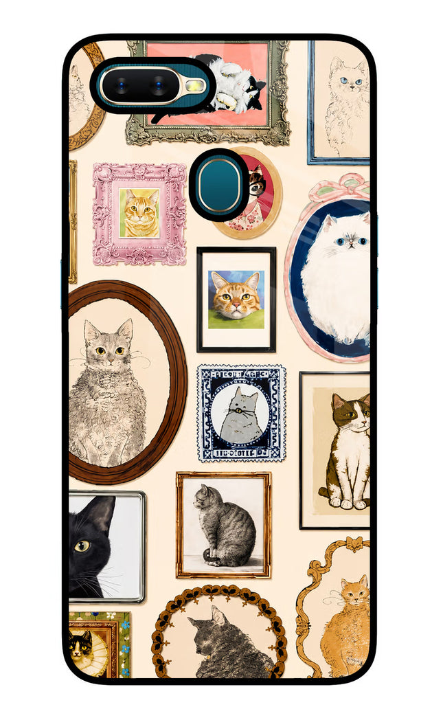 Mirror Cats Oppo A7/A5s/A12 Glass Case Back Cover by Casekaro