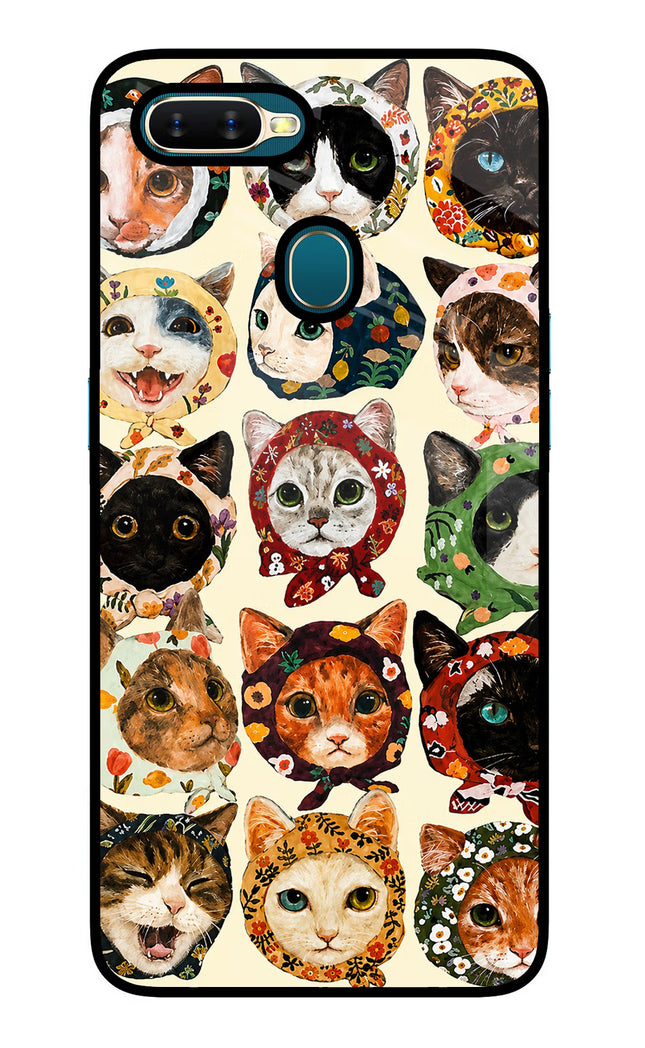 Cool Cat Oppo A7/A5s/A12 Glass Case Back Cover by Casekaro