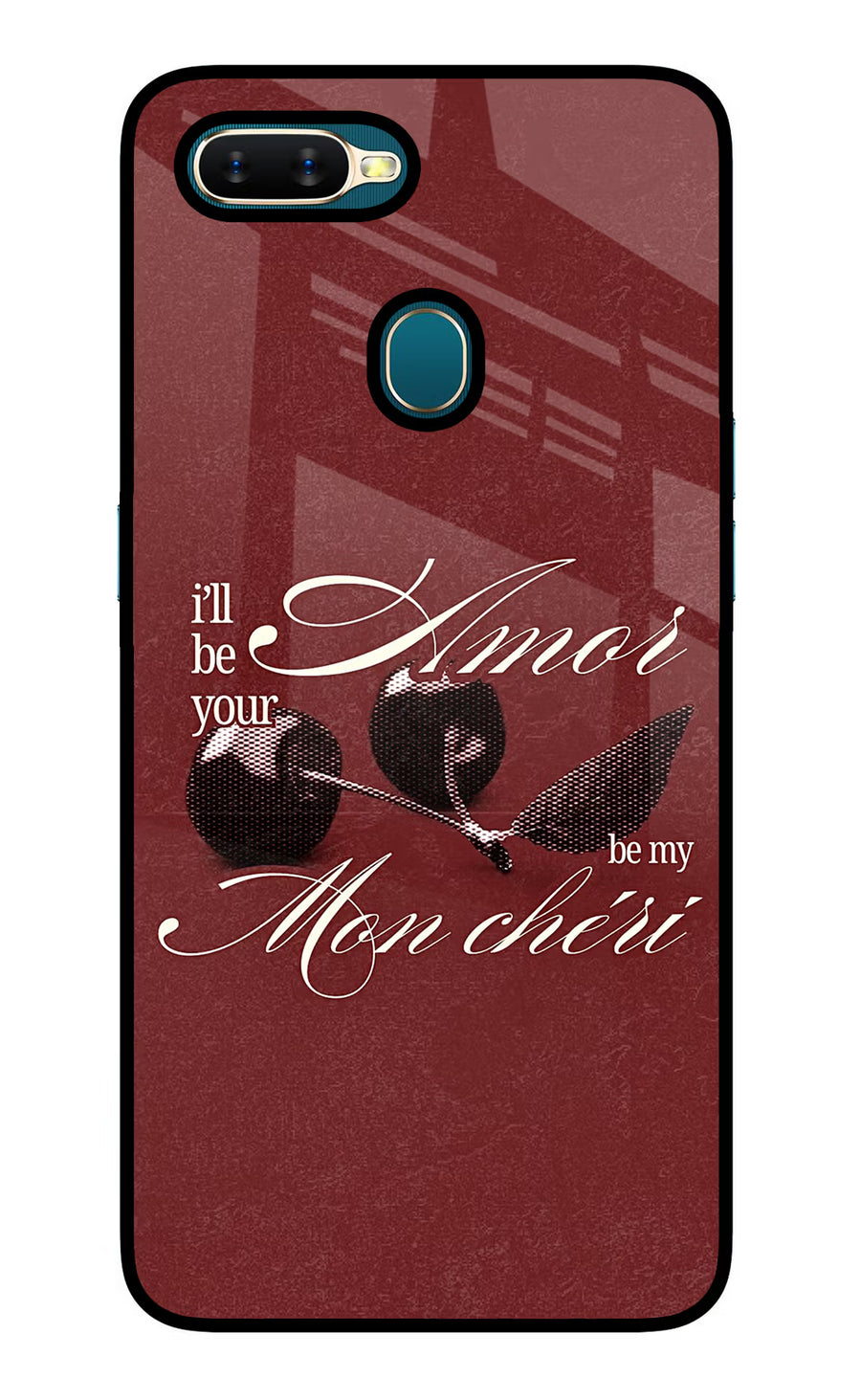 Velvet Cherry Oppo A7/A5s/A12 Back Cover, Glass case