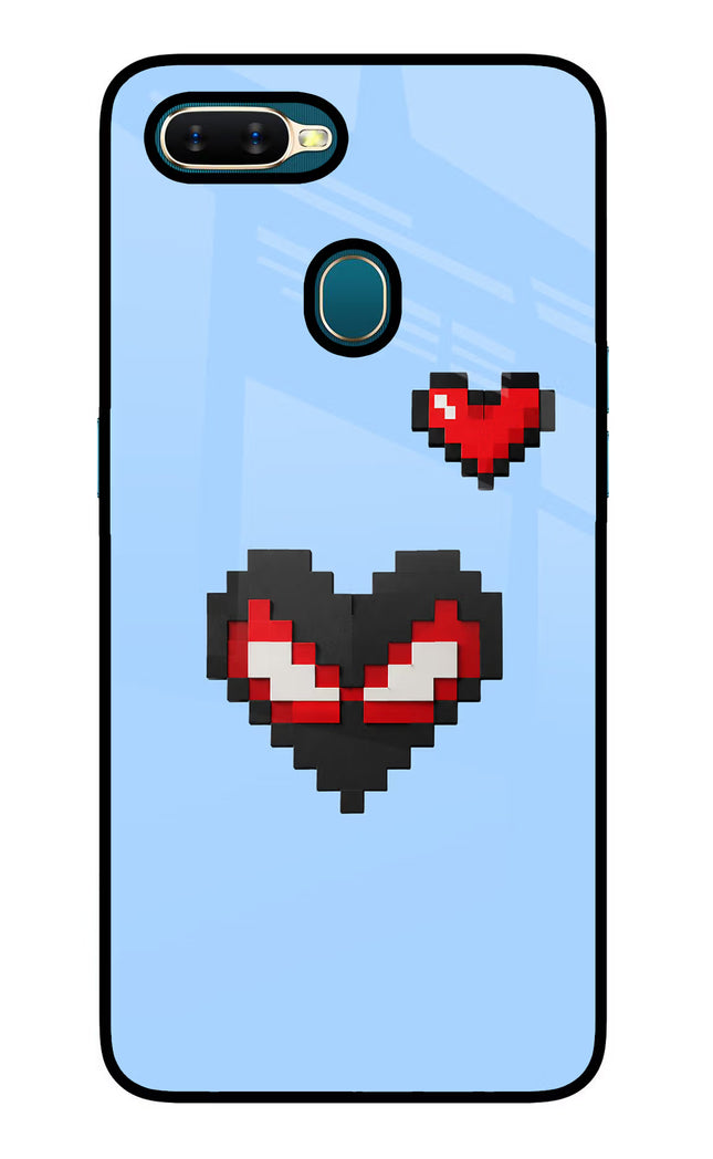 Peter Heart Oppo A7/A5s/A12 Glass Case Back Cover by Casekaro