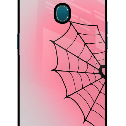 Pink Web Oppo A7/A5s/A12 Glass Case Back Cover by Casekaro