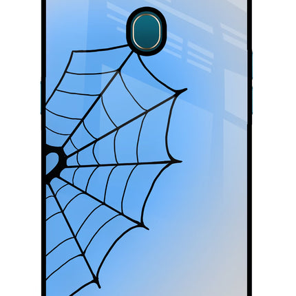 Blue Web Oppo A7/A5s/A12 Glass Case Back Cover by Casekaro