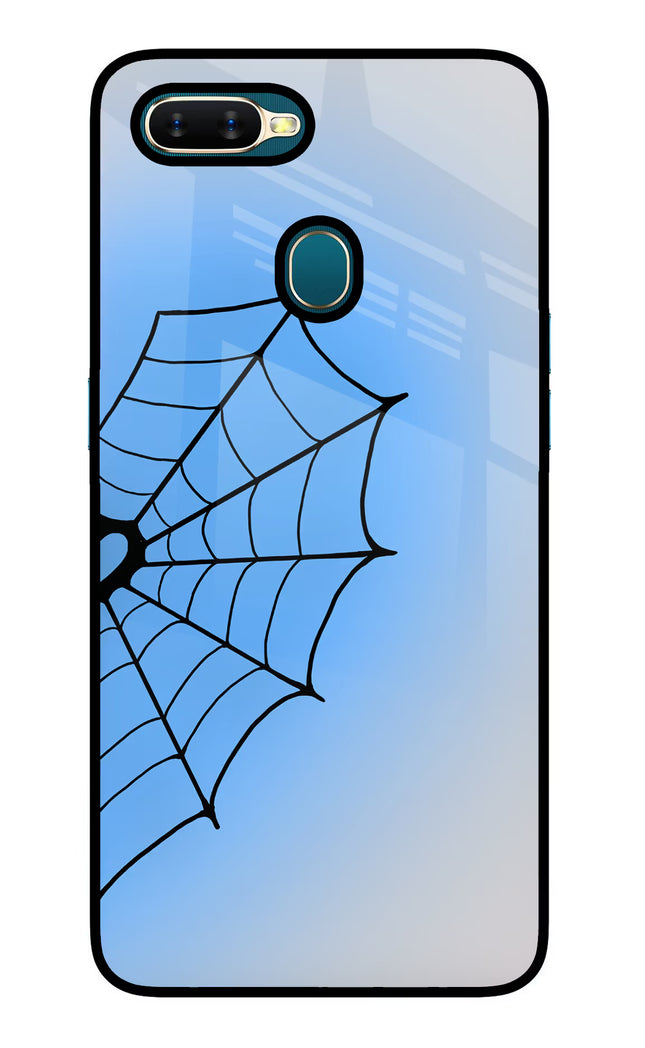 Blue Web Oppo A7/A5s/A12 Glass Case Back Cover by Casekaro