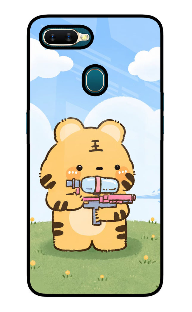 Tiger Treat Oppo A7/A5s/A12 Glass Case Back Cover by Casekaro