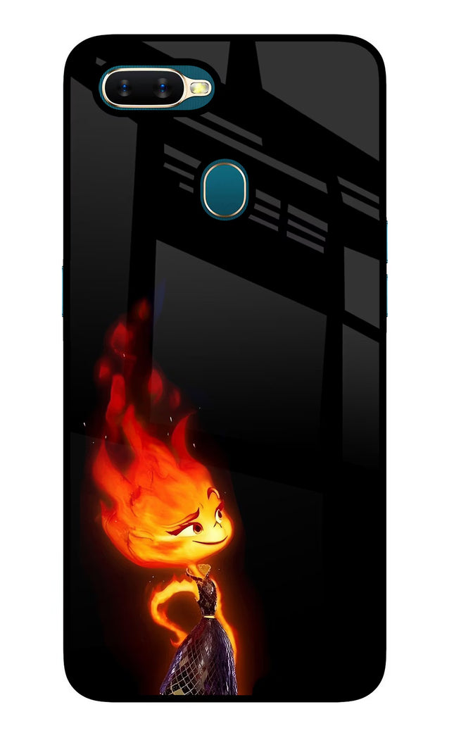 Ember Flame Oppo A7/A5s/A12 Glass Case Back Cover by Casekaro