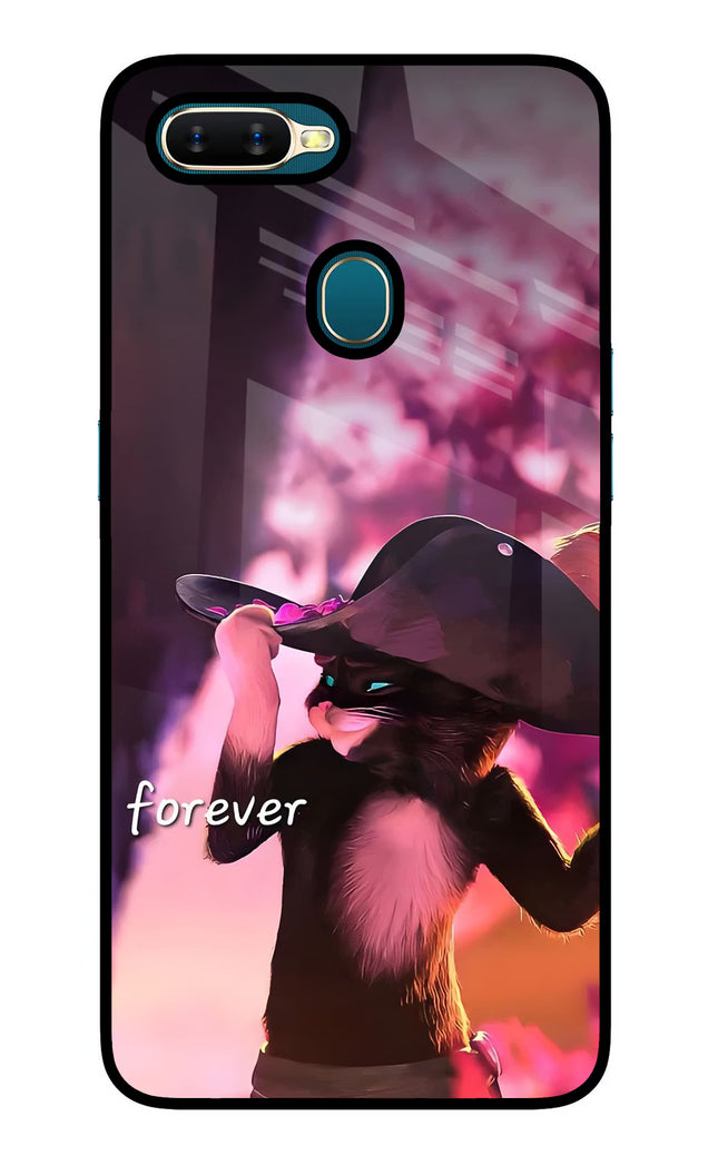 Forever Cat Oppo A7/A5s/A12 Glass Case Back Cover by Casekaro