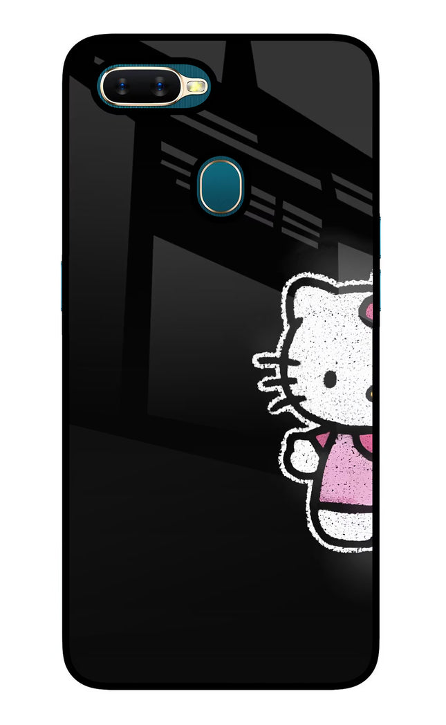 Kitty Charm Oppo A7/A5s/A12 Glass Case Back Cover by Casekaro