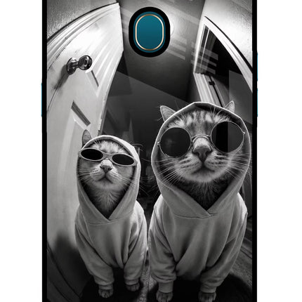 Hood Cats Oppo A7/A5s/A12 Glass Case Back Cover by Casekaro