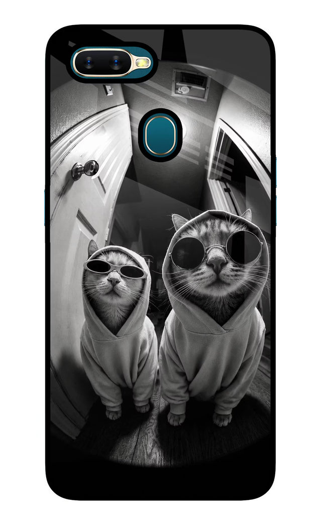 Hood Cats Oppo A7/A5s/A12 Glass Case Back Cover by Casekaro