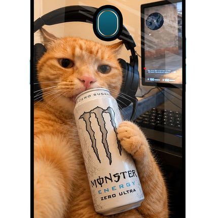 Gamer Cat Energy Oppo A7/A5s/A12 Glass Case Back Cover by Casekaro